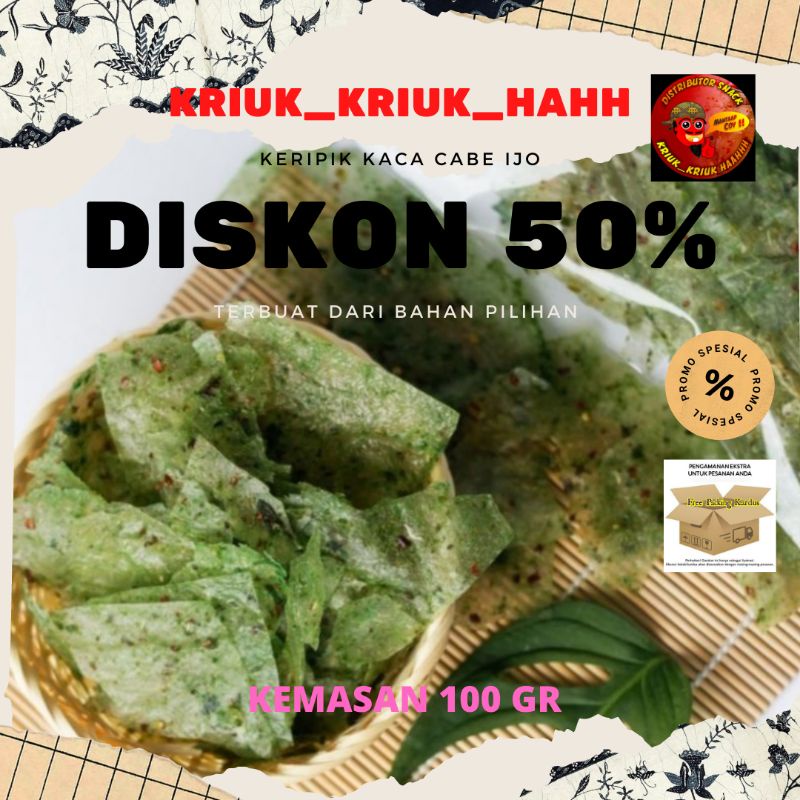 Keripik kaca cabe ijo 100 gr