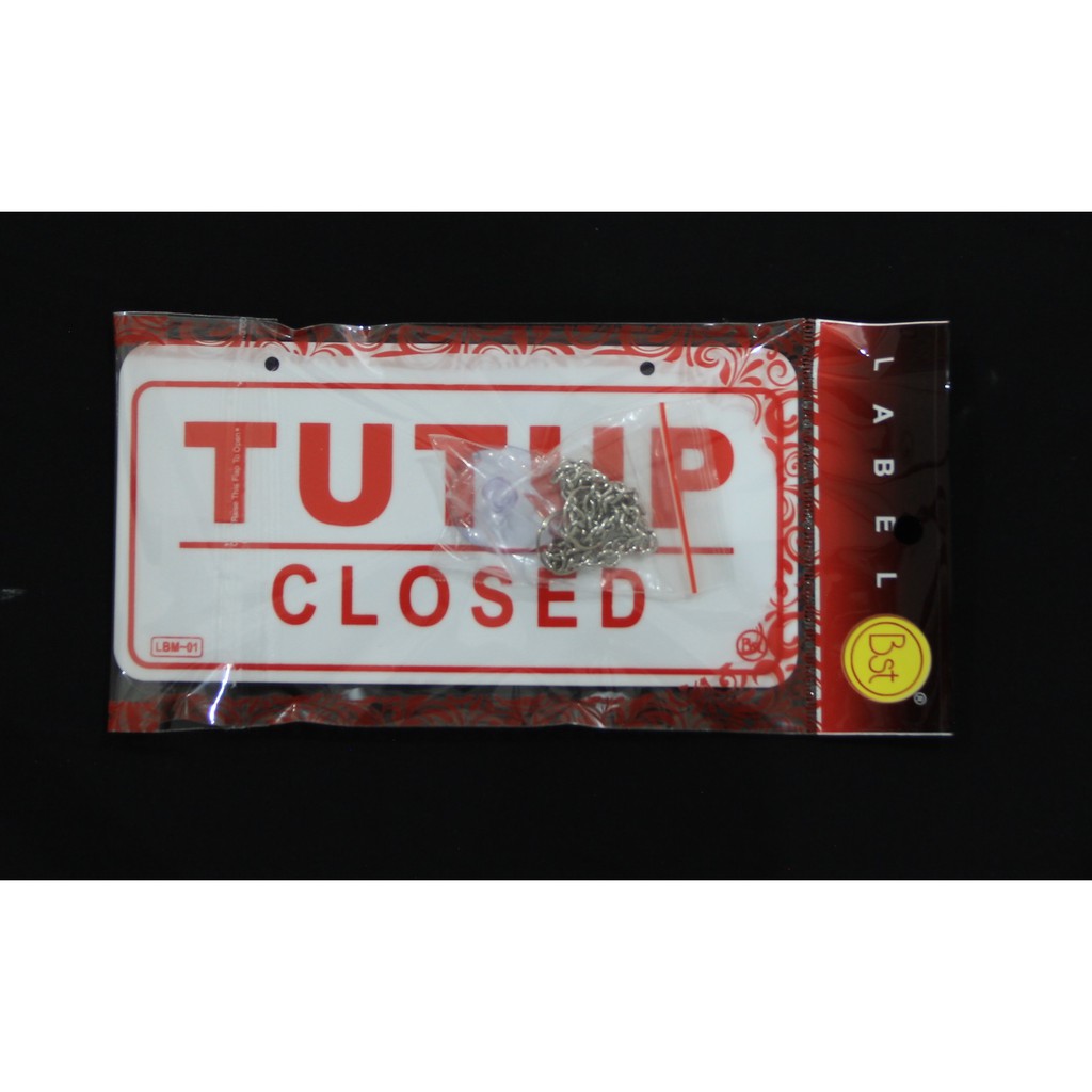 

Label Akrilik Buka/Open Tutup/Closed Gantung Bolak-Balik Ukuran Medium