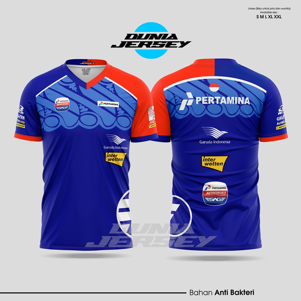 (DUNIA JERSEY PRINTING) COD / TERMURAH / GROSIR KAOS MANDALIKA RACING TEAM / BAJU KAOS MANDALIKA / K