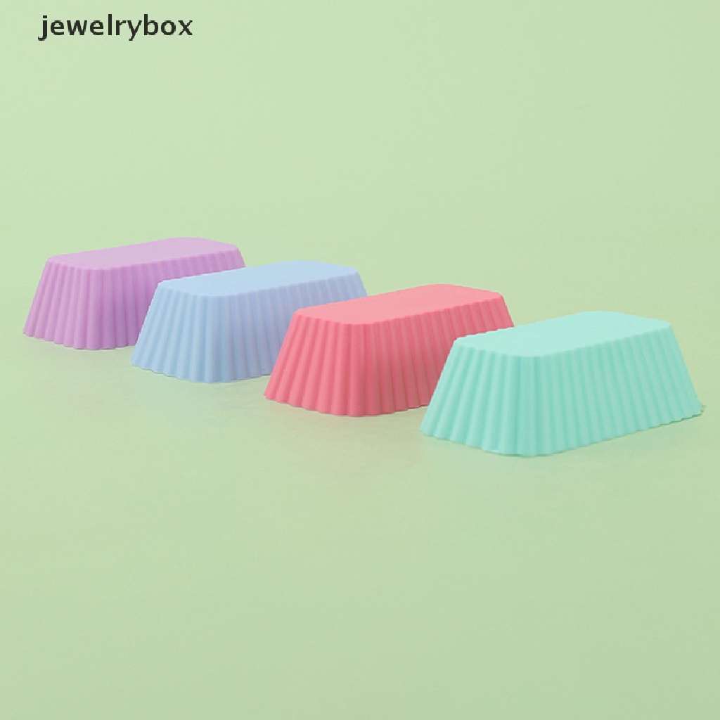 1 / 4Pcs Cetakan Kue Jelly Bentuk Persegi Panjang Bahan Silikon Reusable Untuk Alat Dapur