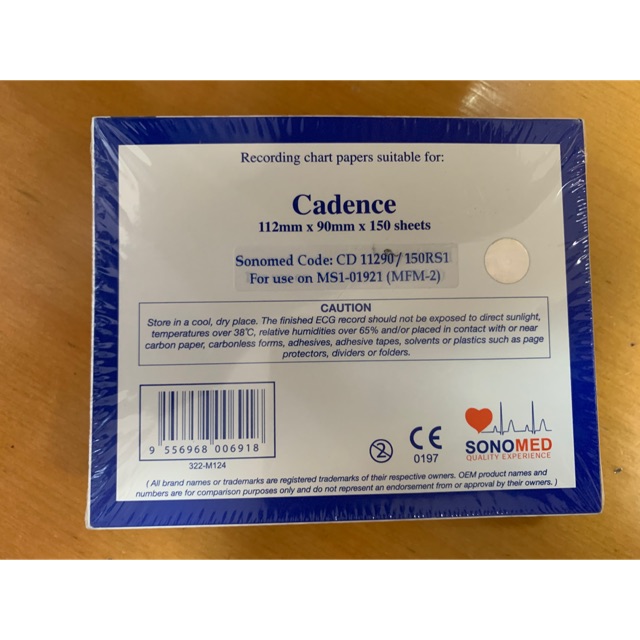 Kertas ekg / kertas ctg cadence / ctg edan / 112mm x 90mm x 150 / MS1-01921 MFM-2 / kertas ctg / ker