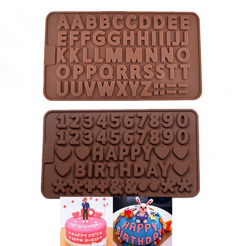 Cetakan Silicone Abjad ABCD puding es silikon alphabet Mold