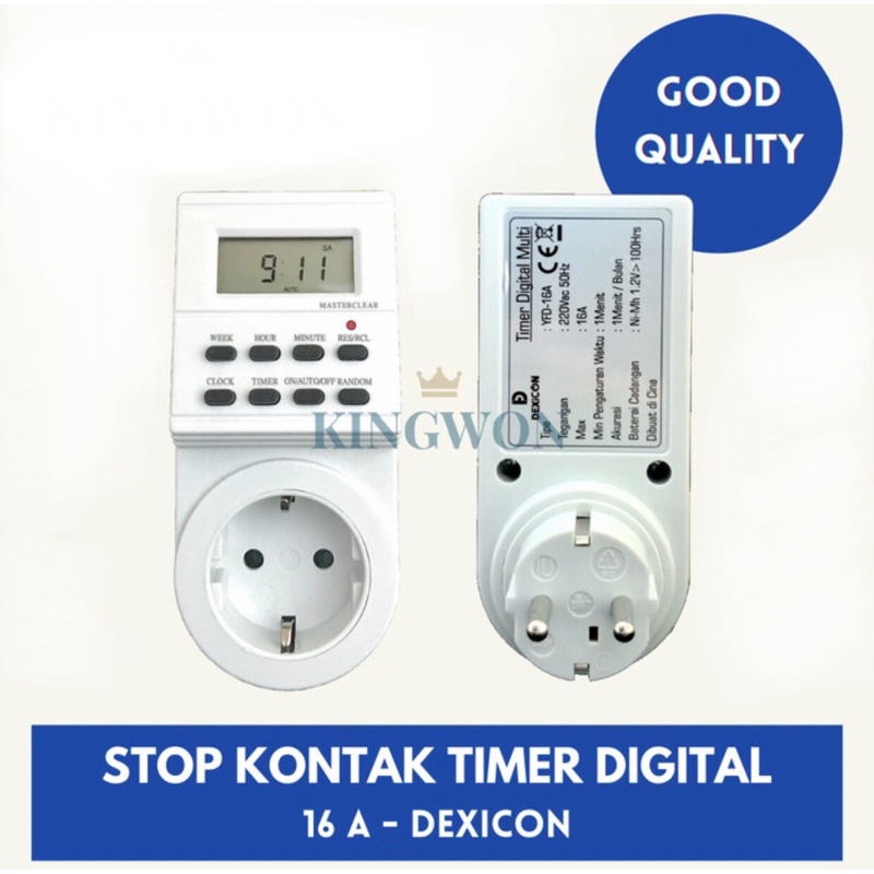 STOP KONTAK TIMER DIGITAL LISTRIK STOPKONTAK TIMER OTOMATIS COLOKAN TIMER 1 MINGGU DEXICON
