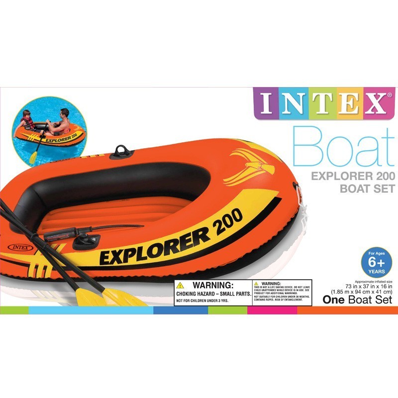 Perahu Karet Explorer 200 intex 58331 free pompa dan dayung Boat Set