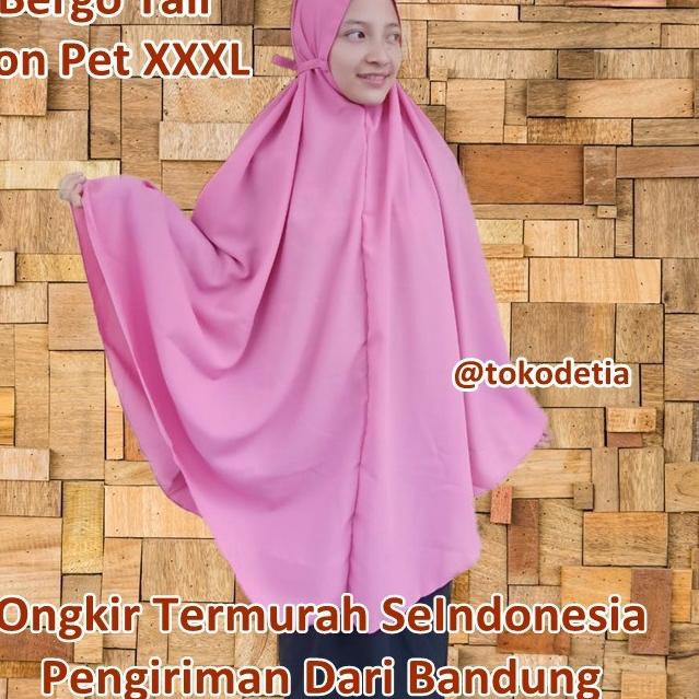 REAL PICT  TERMURAH Jilbab Bergo Maryam Tali Non Pet Khimar Instan XXXL lebih panjang