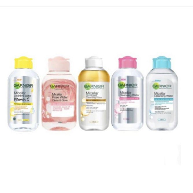 Garnier Micellar Water 125mL Cleansing 100%Ori Pink Biru Oily Vitamin C VitaminC Blue Biphase Oil In