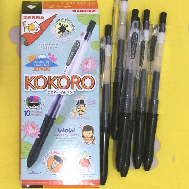 Jual Pulpen Zebra Kokoro Gel 0 5mm Black Shopee Indonesia