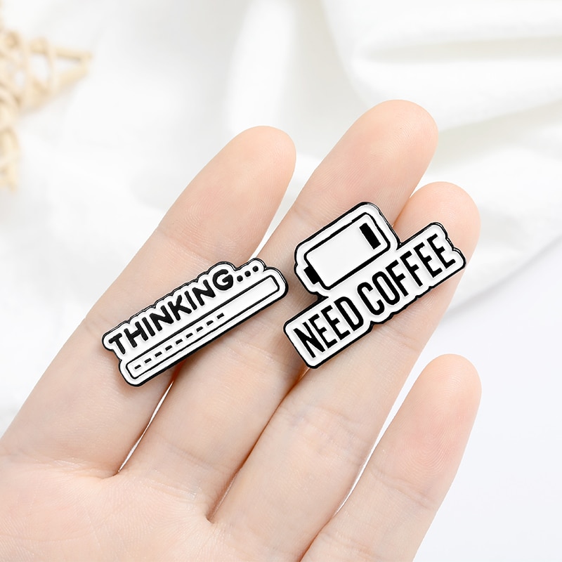 2021 Bros pin Enamel Desain Coffee Mind Progress Bar Untuk Hadiah