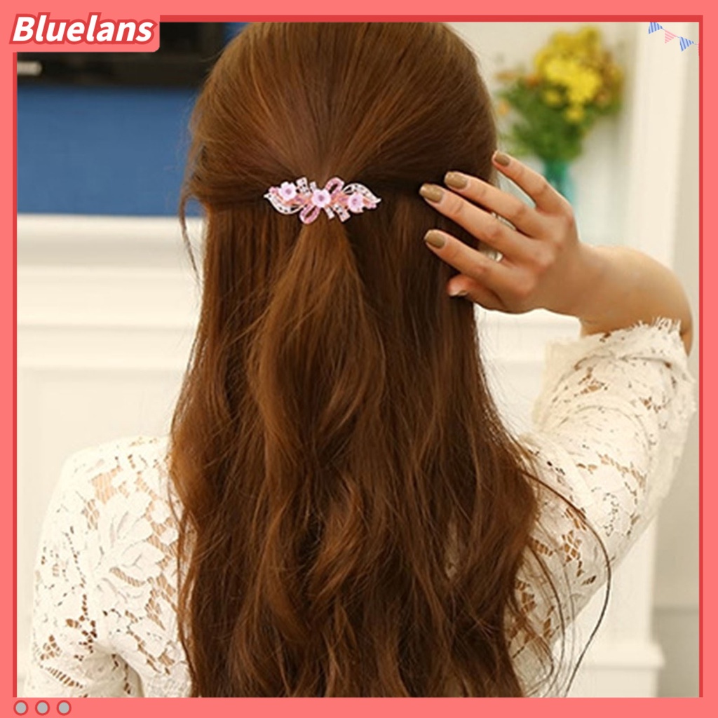 Bluelans Peacock Shape Hair Pin Flower Decor Shiny Hair Clip Tight Hair Styling Accessories