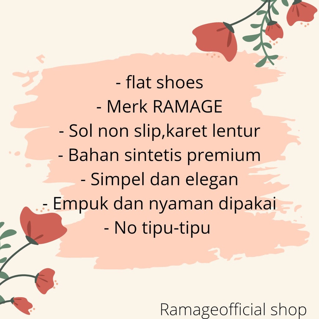 0RIGINAL !!! RAMAGE FLAT SHOES WANITA HS-10