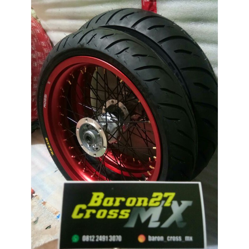 ban set supermoto klx dtracker velg merah