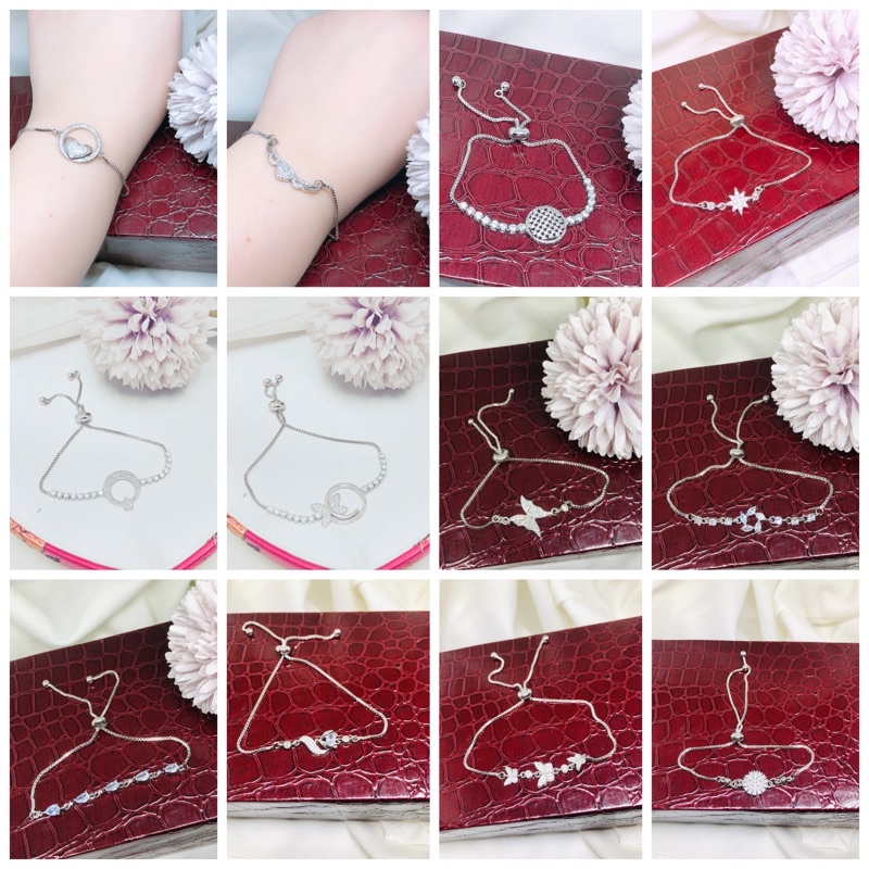 Gelang serut permata silver dewasa Cantik Xuping