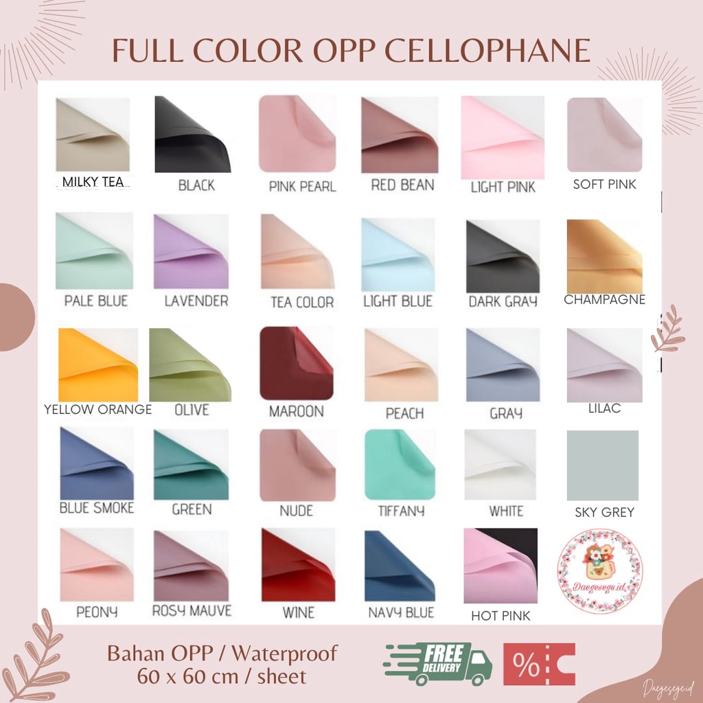 

[1 LEMBAR] FLOWER WRAPPING FULL COLOR OPP CELLOPHANE WATERPROOF | KERTAS CELLOPHANE KERTAS BUKET BUNGA HAND BOUQUET WRAPPING PAPER KERTAS PEMBUNGKUS BUNGA KERTAS KADO