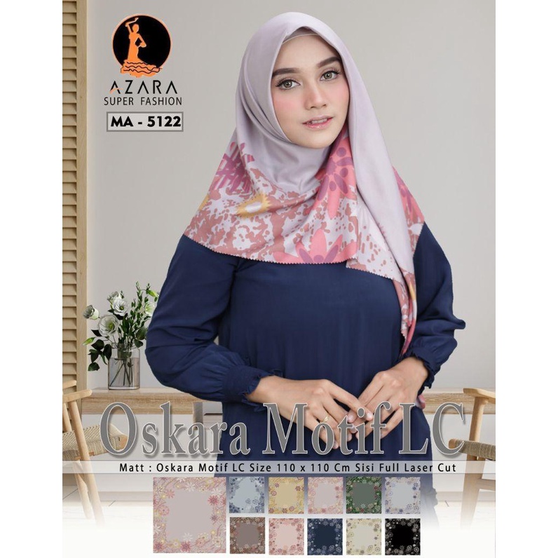 (GROSIRJAYA32) HIJAB LASERCUT AZARA VOAL MOTIF