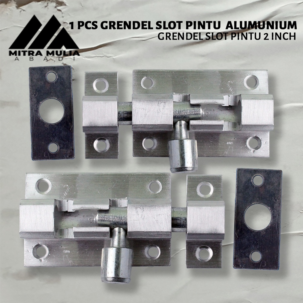 Grendel Alumunium Slot Pintu Jendela 2 Inch / 6 cm I Selot Alumunium Tebal Skrup Baut