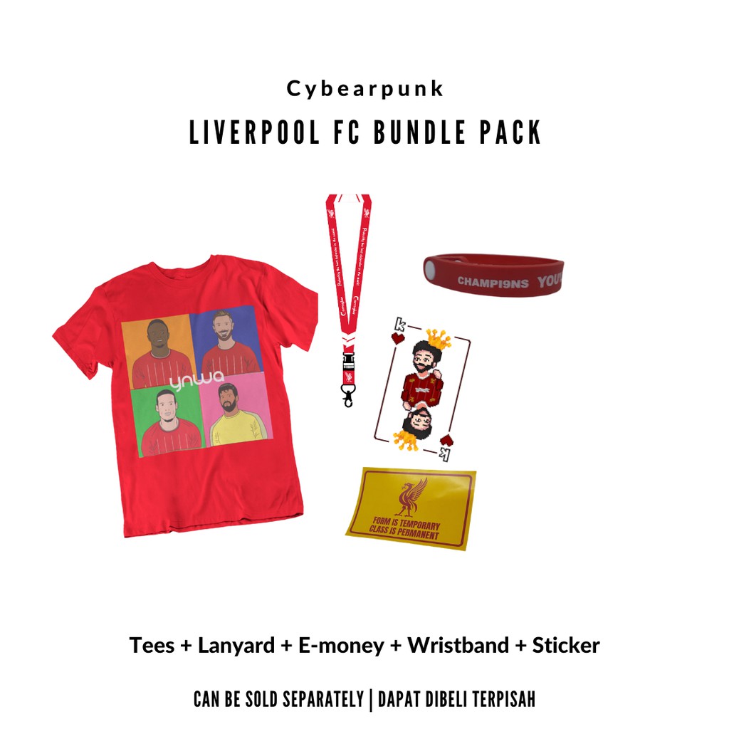 

Liverpool FC Bundle Pack (Kaos + Lanyard + E-money + Wristband + Sticker)
