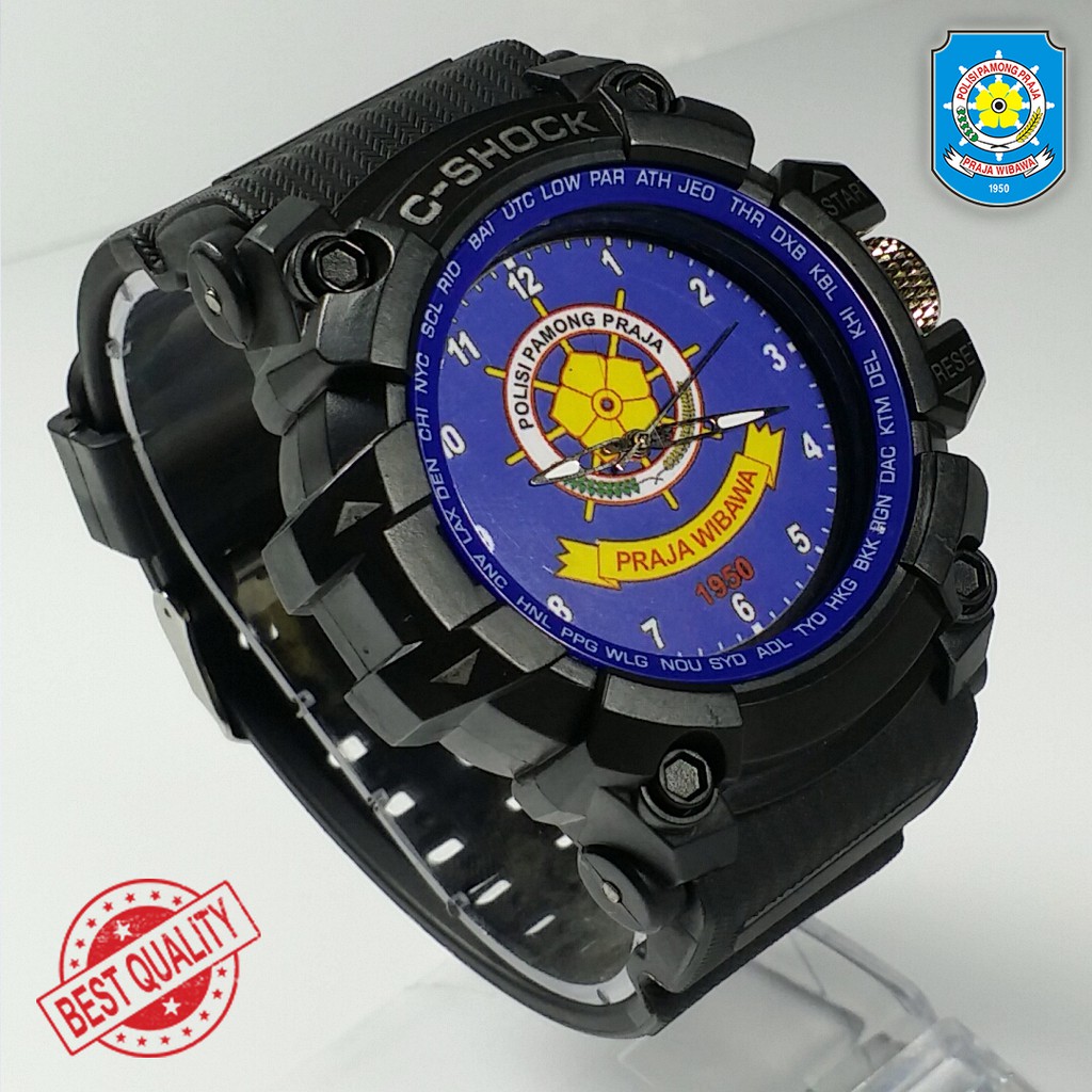 (BEST QUALITY) JAM POLISI PAMONG PRAJA {POL PP} LIST BIRU