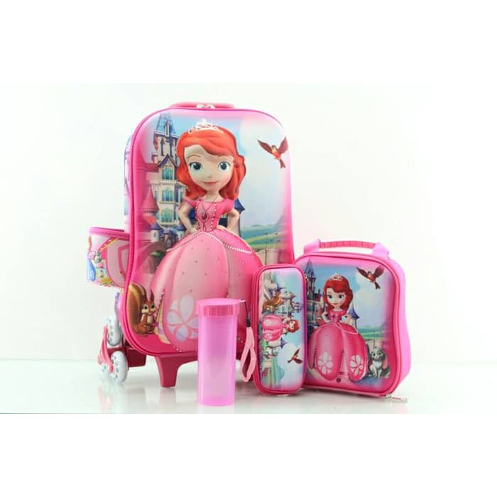 "Tas Trolley Anak Sofia 3D 4in1 Set"