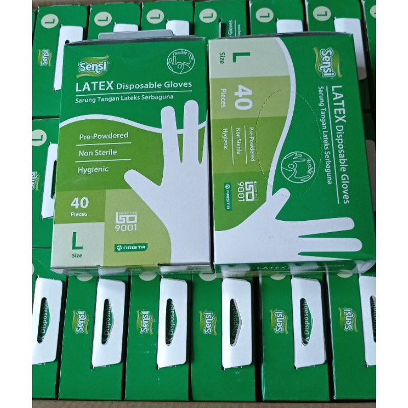 Handscoon / Sensi Latex Disposible Gloves isi 40 pcs