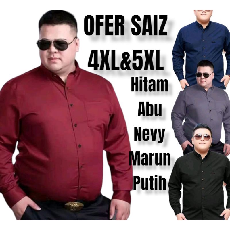 KEMEJA OOVER SAIZ 4XL &amp; 5XL