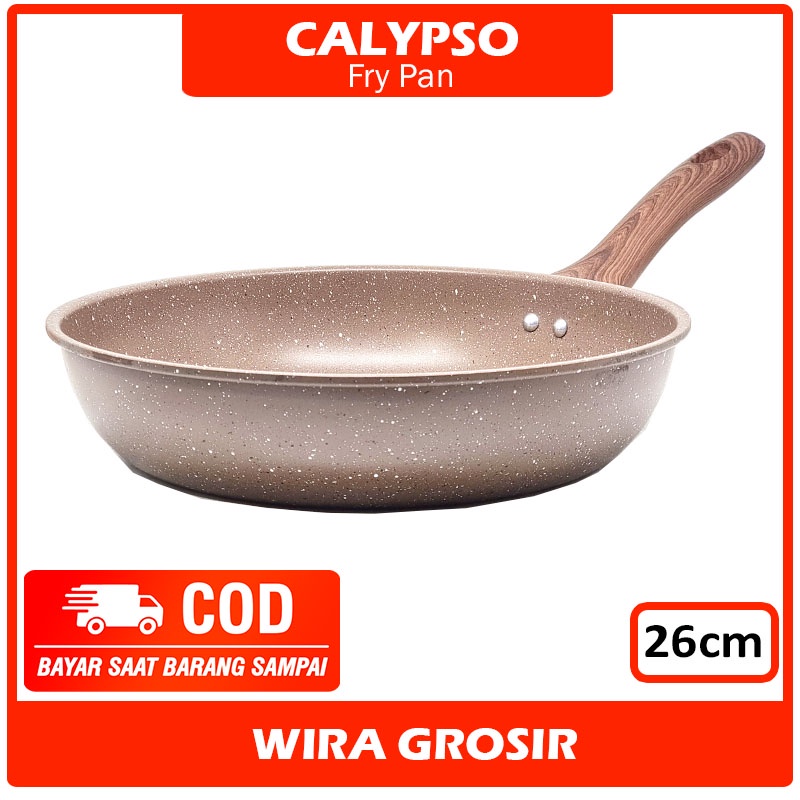 Calypso Fry Pan 26cm Anti Lengket Enamel | Wajan Penggorengan Telur Teflon | Teplon Tanpa Minyak