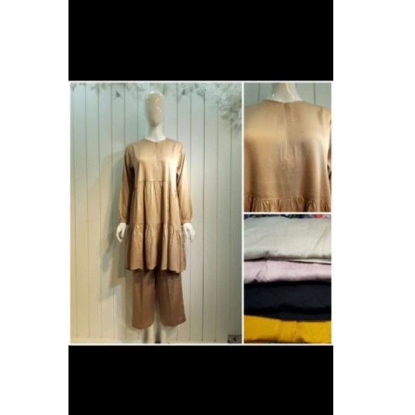 SETELAN POLOS Set tunik polos (celana dan atasan)