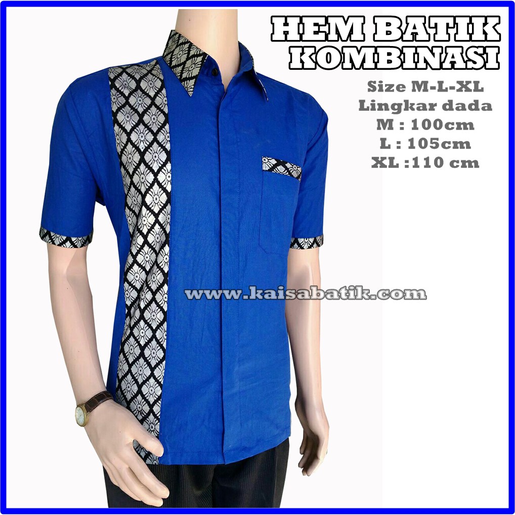 Kemeja Batik  Cowok  Kombinasi  Polos  Kumpulan Model  Kemeja