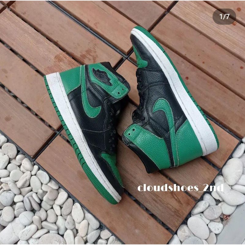 nike aj1 high pine green