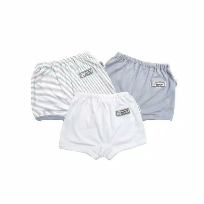 Celana Pendek Baby Polos Putih Abu Stripe Motif Garis White Grey Baby Shortpants Harian 3 6 9 Bulan Fluffy Pendek