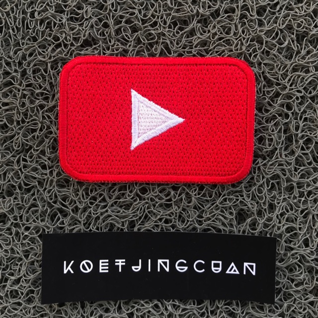 Patch/Emblem bordir jahit Logo Youtube youtubers