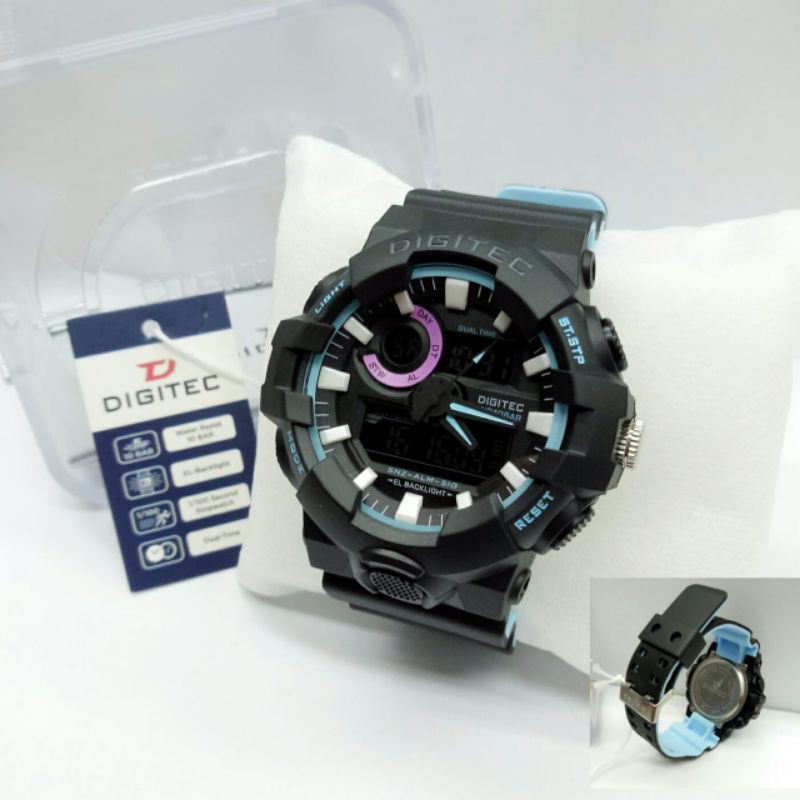 Jam Tangan Pria Digitec Original DG4112 Dual Time Tahan Air