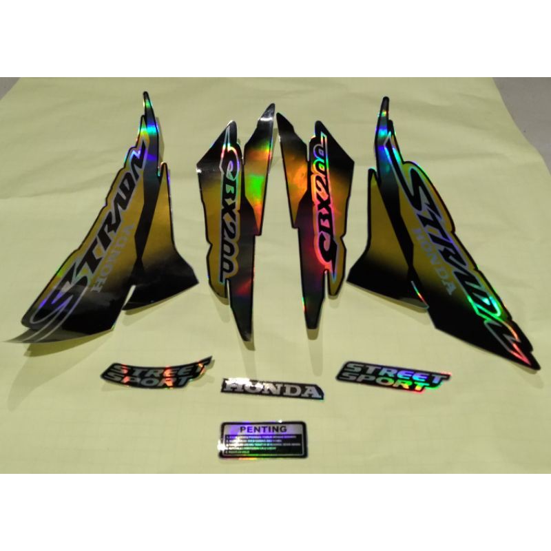 sticker striping Honda Strada cbx 200 kuning