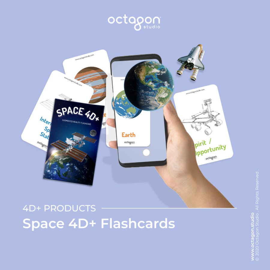 Kartu Space 4D+ / Flash Card / Mainan Edukasi Anak (Octagon Studio)