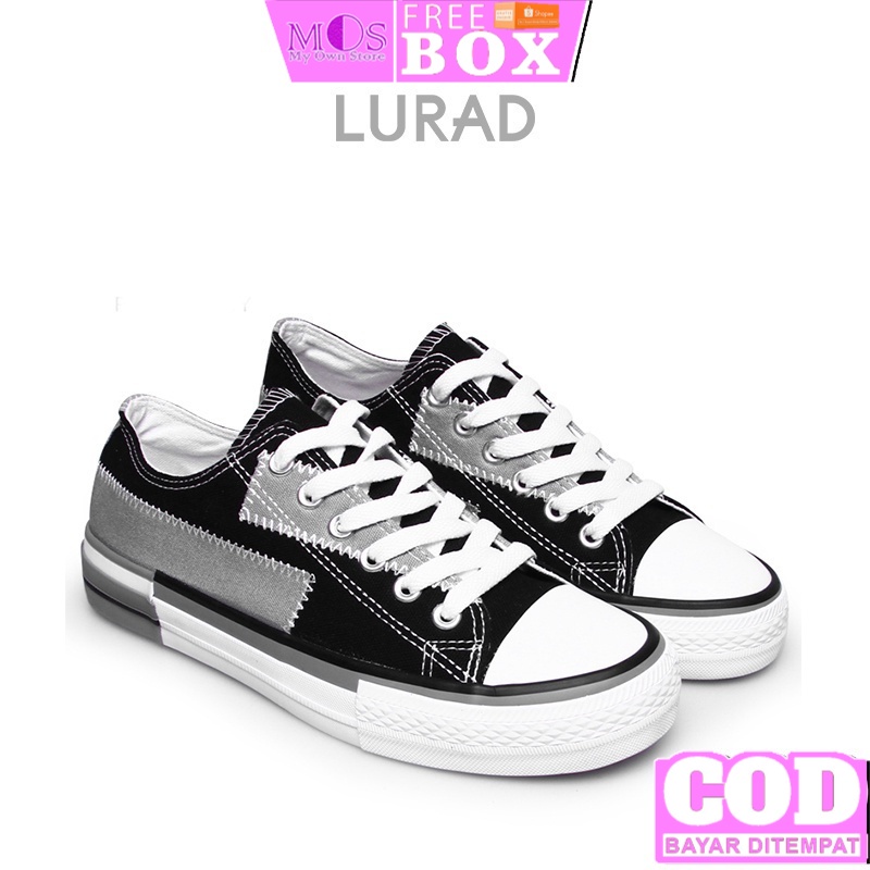 LURAD Sepatu Wanita Kanvas Kasual Toile QN687 Sepatu Sekolah Modis Fashion Sepatu Cewek Trendy Chic 