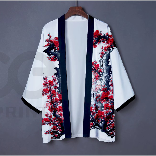 BAJU KIMONO WANITA / PRIA JEPANG BUNGA MERAH PINK outer Laris Keren Terbaru