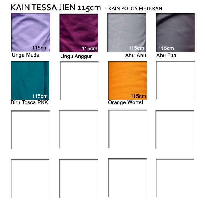 Kain Tessa Tesa JIEN Polos Warna lbr115cm Kain Polos Meteran Wolili