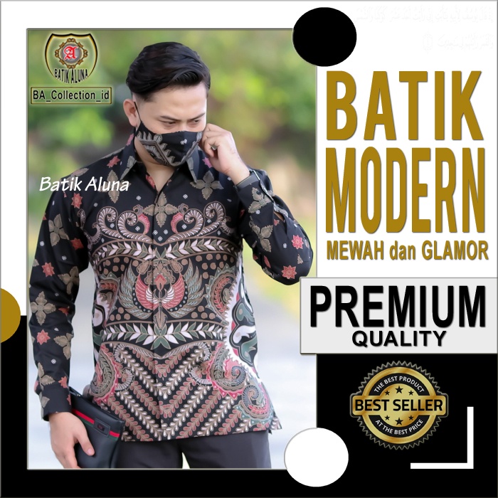 Baju Batik Pria Lengan Panjang Moderen Keris Sasirangan Furing Nyaman Adem Terbaru Handara Casual Ag