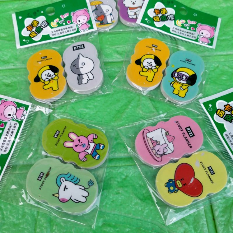 

1 SACHET PENGHAPUS PENSIL FANCY/STIP HAPUSAN MOTIF SQUID BT21 BTS GROSIR