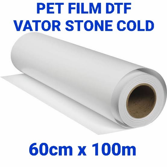 PET FILM DTF 60cm x 100m Vator Stone Cold Coating Tebal Warna Cerah