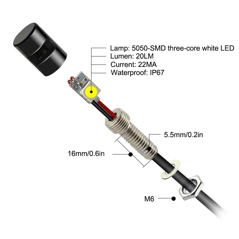 2Pcs Lampu LED Sinyal Kabel 70cm 12V untuk Motor