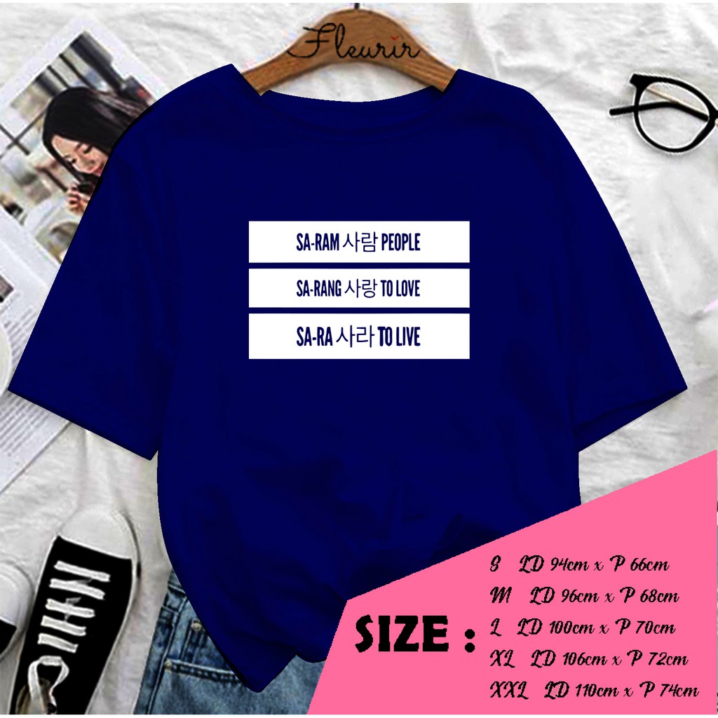 FLEURIR - KAOS OVERSIZE SARAM SARANG KATUN KAOS WANITA DEWASA TUMBLR TEE UNISEX JUMBO