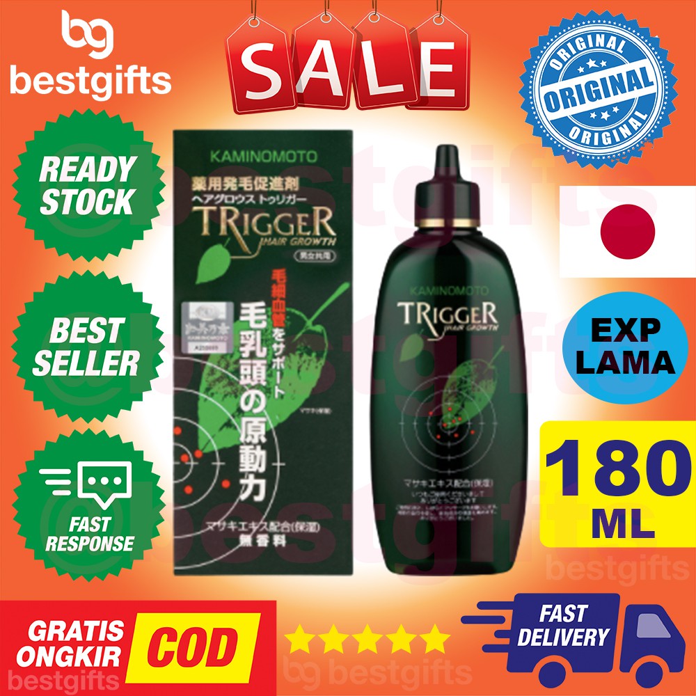 KAMINOMOTO TRIGGER HAIR GROWTH TONIC BLACK PENUMBUH RAMBUT RONTOK ORIGINAL JAPAN BPOM 180ML 180 ML