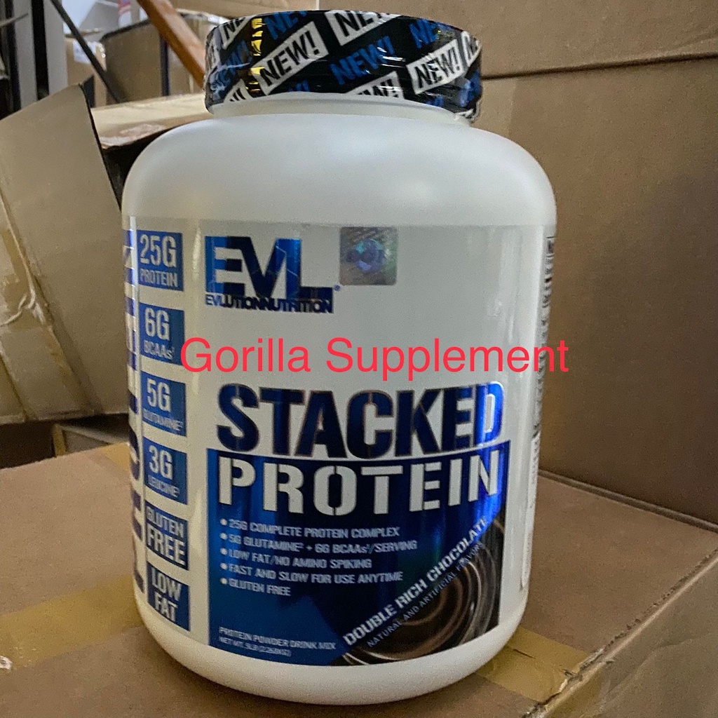 EVL STACKED Protein 5lb 5lbs Time Release Protein Whey Protein Evlution Nutrion