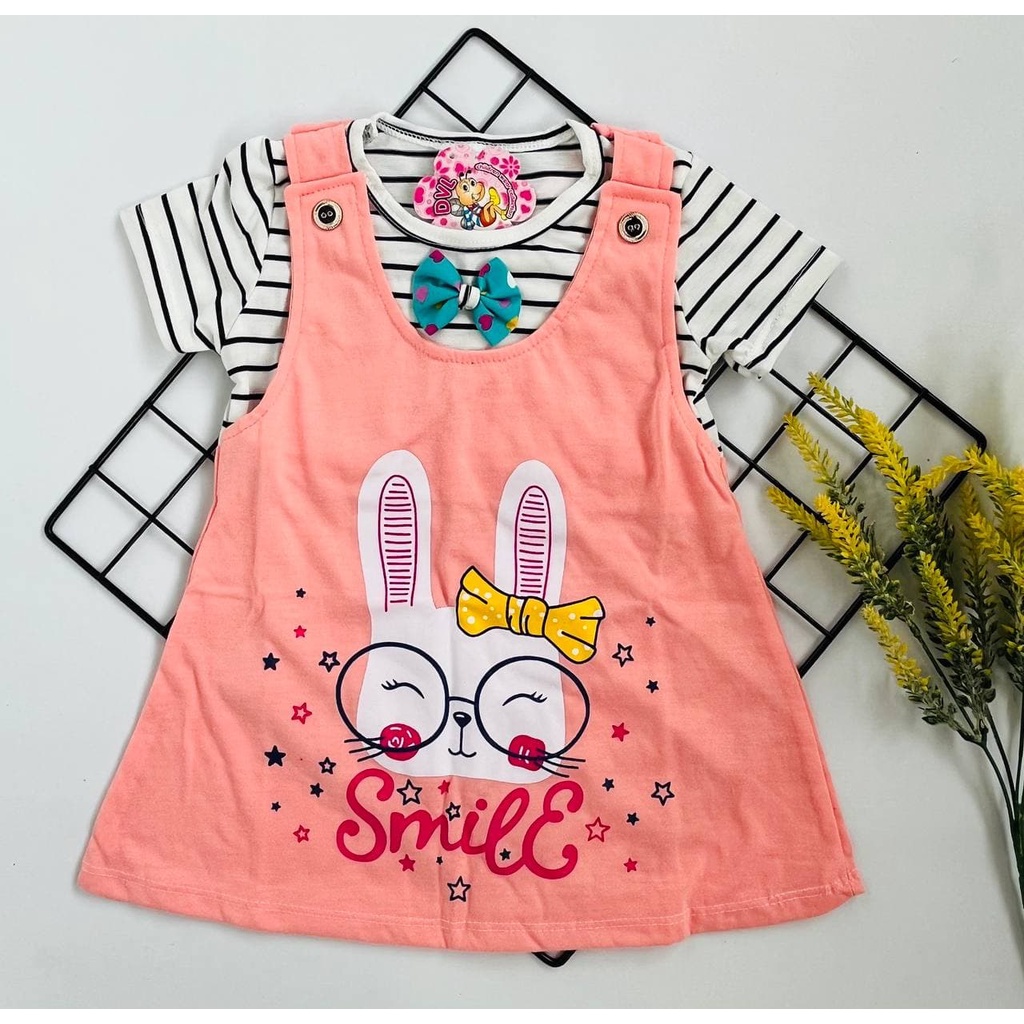 DRESS BABY 445 / DRESS ANAK CEWEK / DRESS BAHAN KATUN USIA 6 BULAN - 3 TAHUN