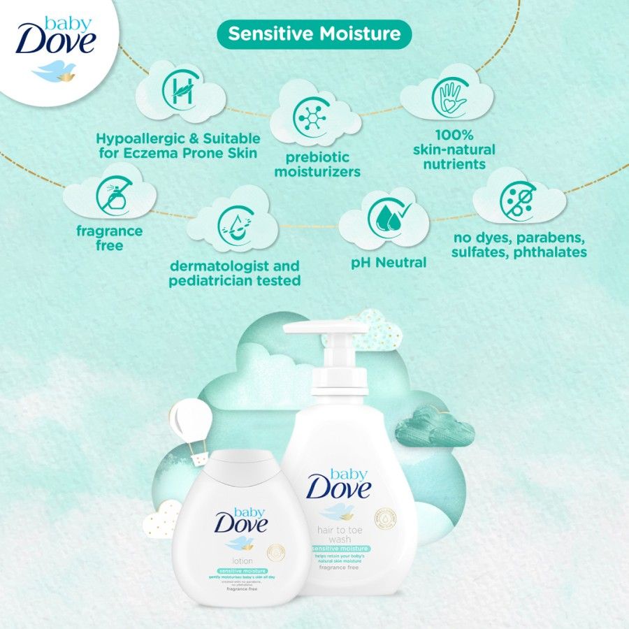 ★ BB ★ Baby Dove Hair to Toe Wash Sensitive Moisture - Body Wash - Sabun Mandi 2 in 1