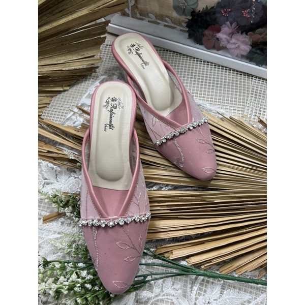 sepatu Rafaizoutfit sepatu wanita annesha dustypink tinggi 5cm kaca