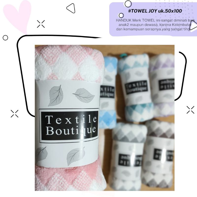 Handuk Mandi TOWEL uk.70x140cm dan 50x100cm XinJuYuan JoyLife Textile BOUTIQUE motif BULU DASI