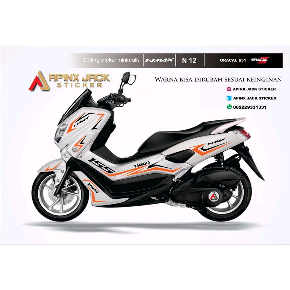 Cutting Sticker Yamaha Nmax Black Orange 012 Terbaik Shopee