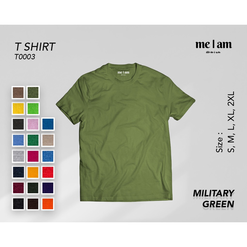 KAOS SOFT TEE MILITARY GREEN POLOS PRIA WANITA - ME I AM