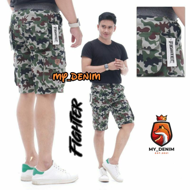 CELANA CARGO ARMY PENDEK PRIA FIGHTER